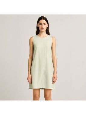 NWT Theyskens Theory Ash White Pale Sage Silk Shift Dress Size 8